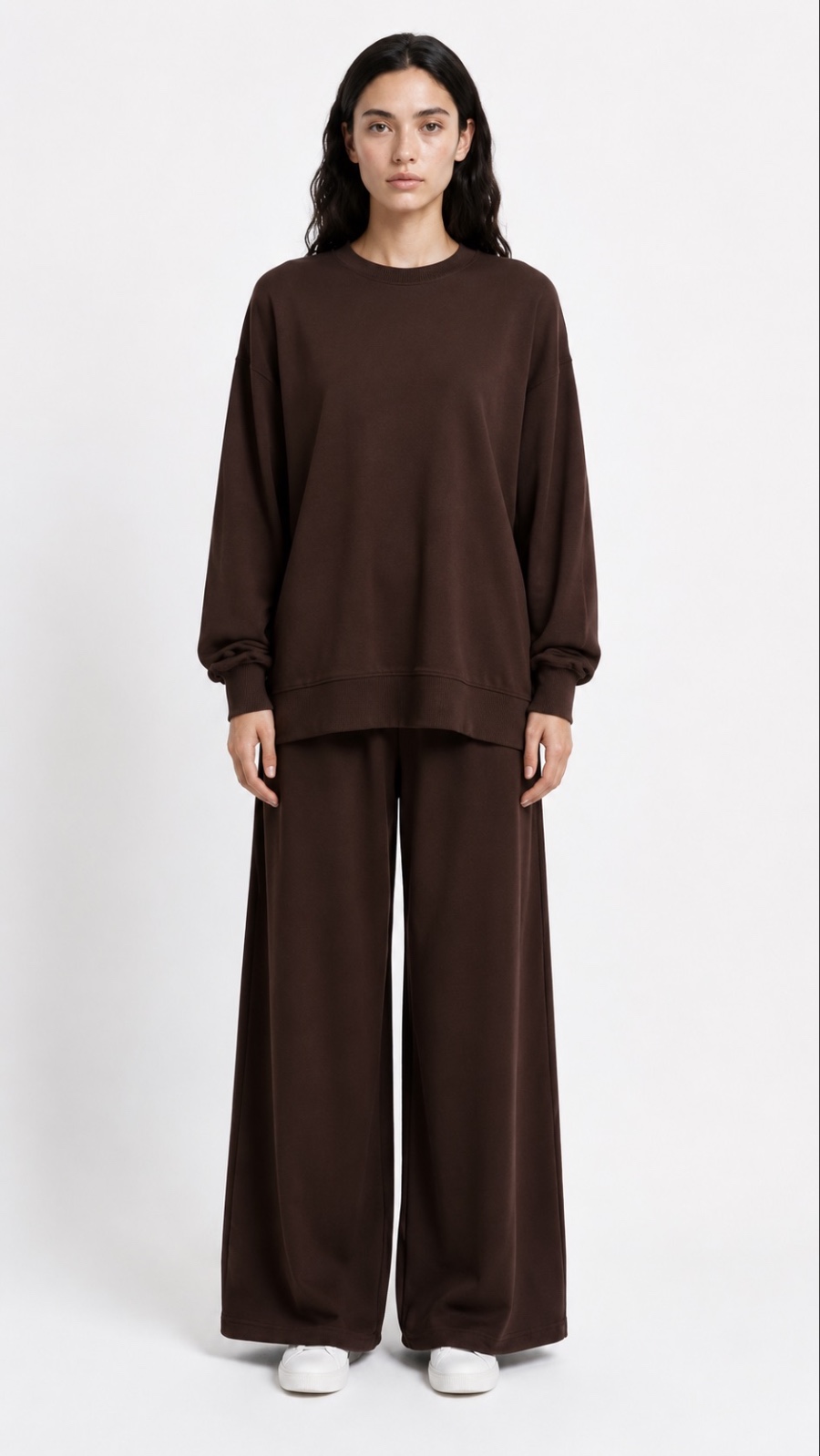 Oversize Modal Şık Takım Kahverengi