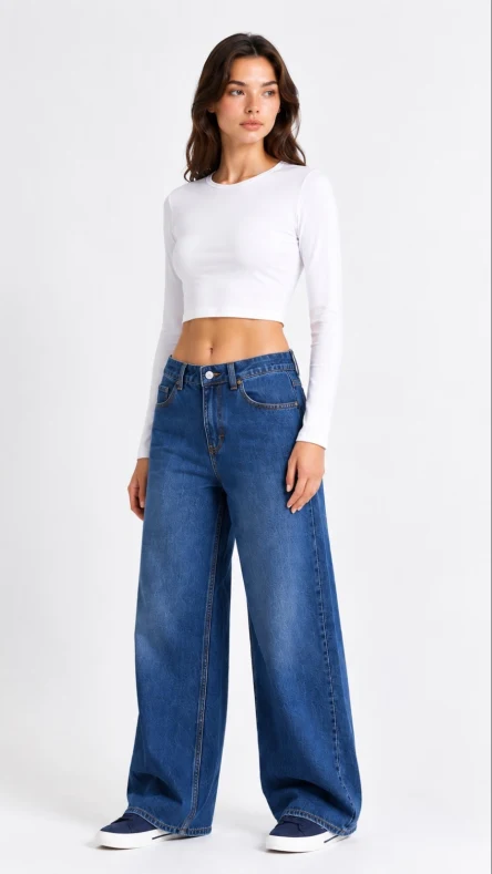 Wide Leg Jean Mavi