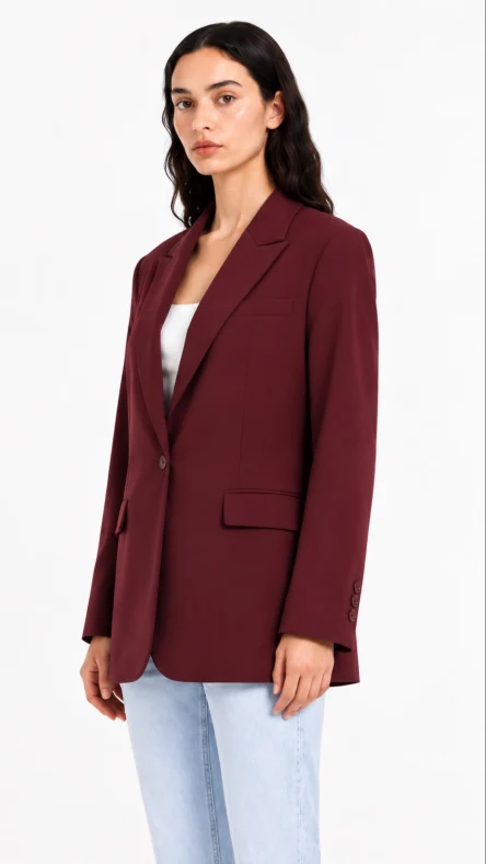Oversize Blazer Ceket Bordo